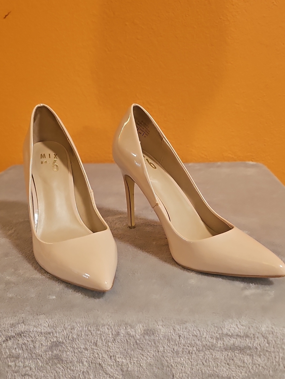 Mix No. 6 Nude Patent Pointed-Toe Stiletto Pumps